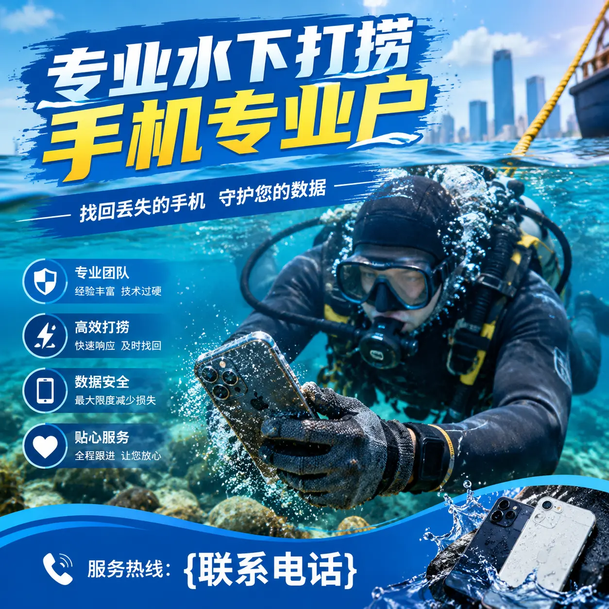 台州专业水下打捞手机专业户