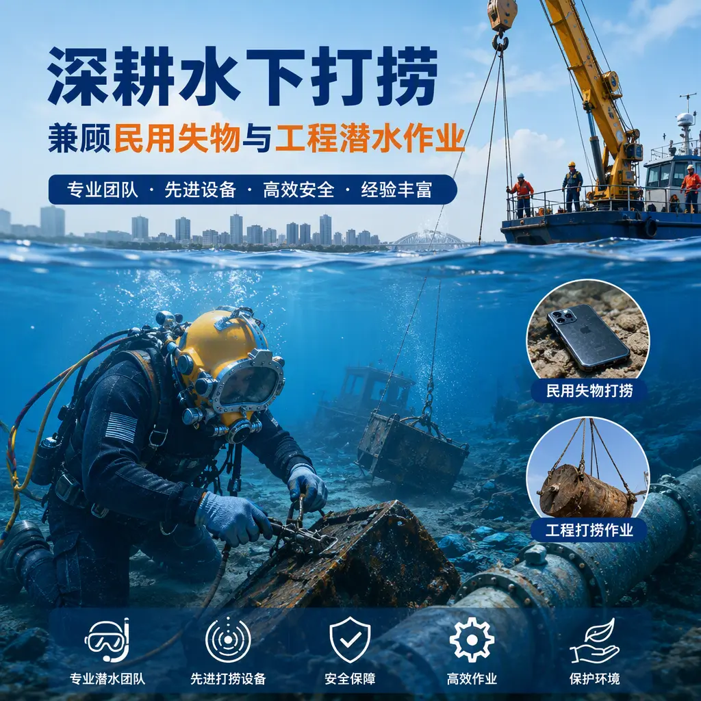 深耕水下打捞，兼顾民用失物与工程潜水作业台州