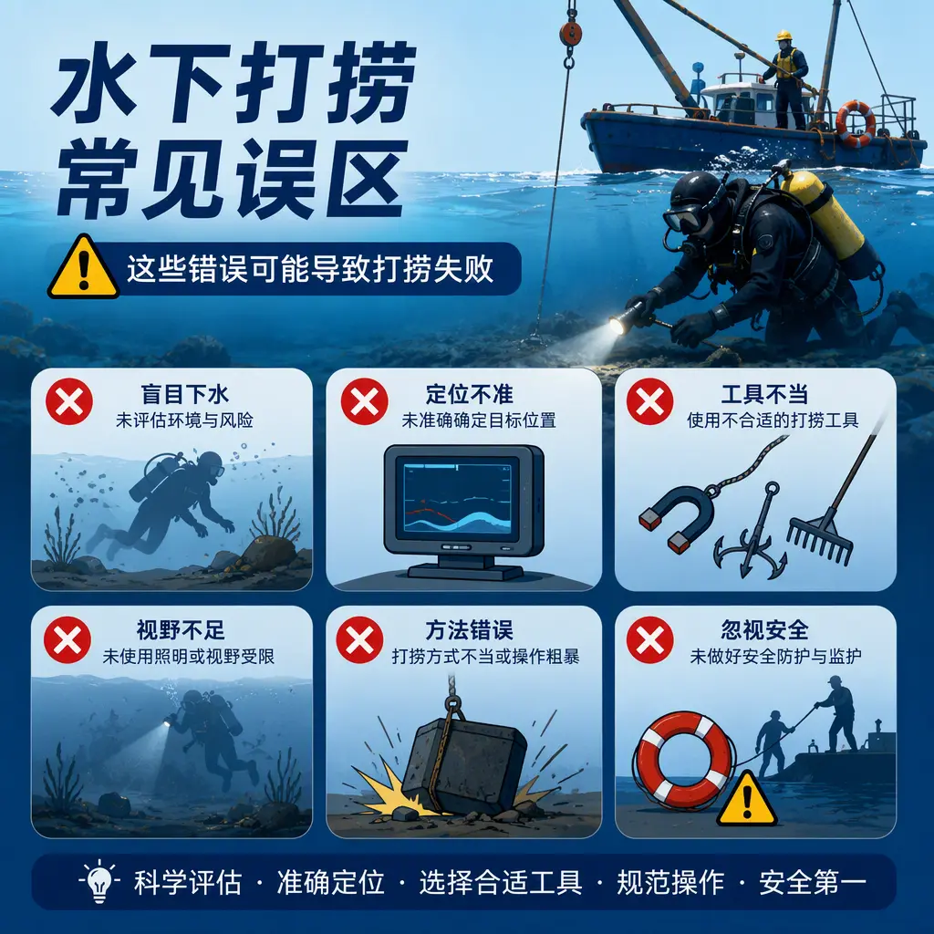 深耕水下打捞,兼顾民用失物与工程潜水作业台州